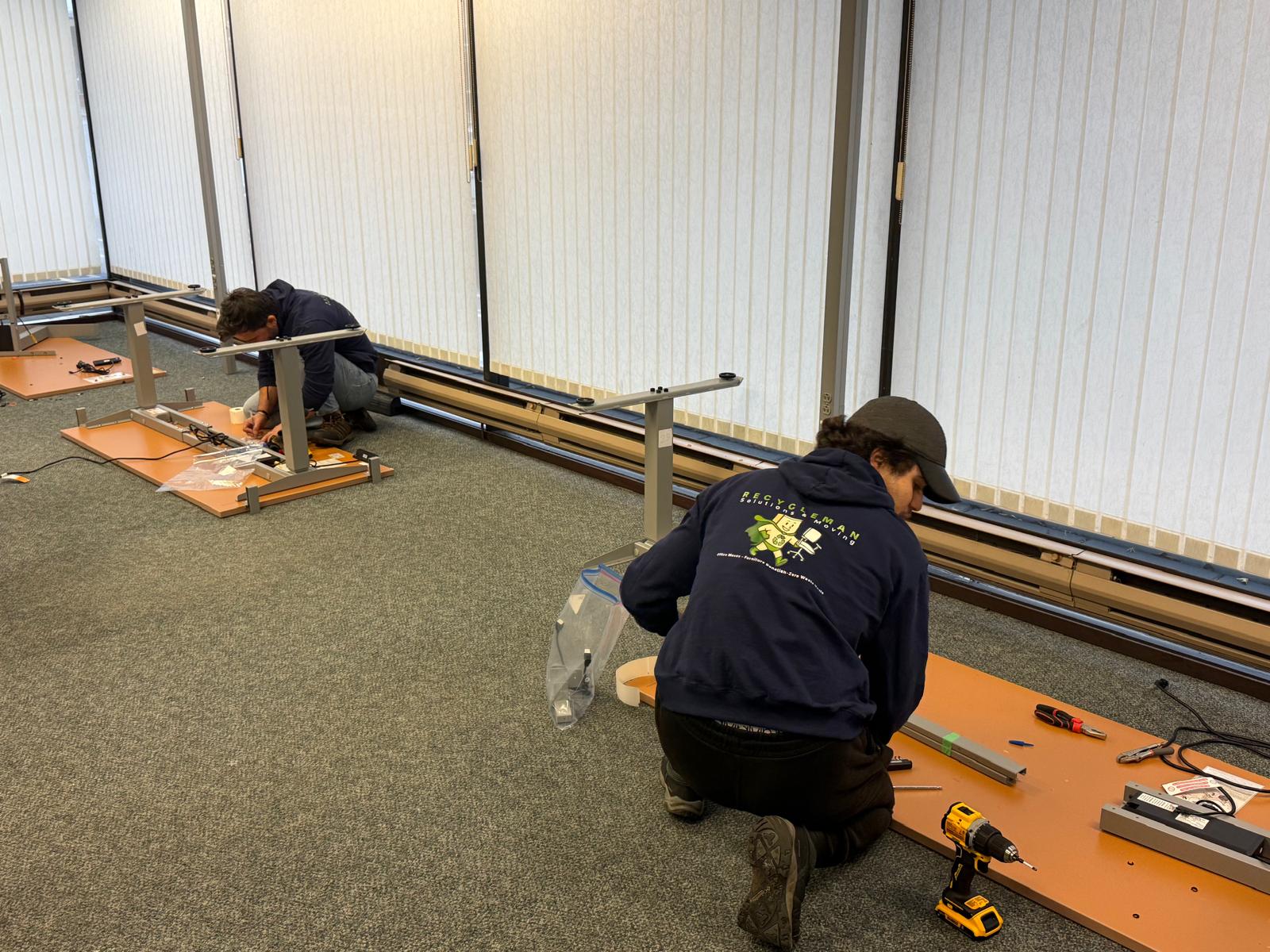 Desk and workstation setup by trained technicians